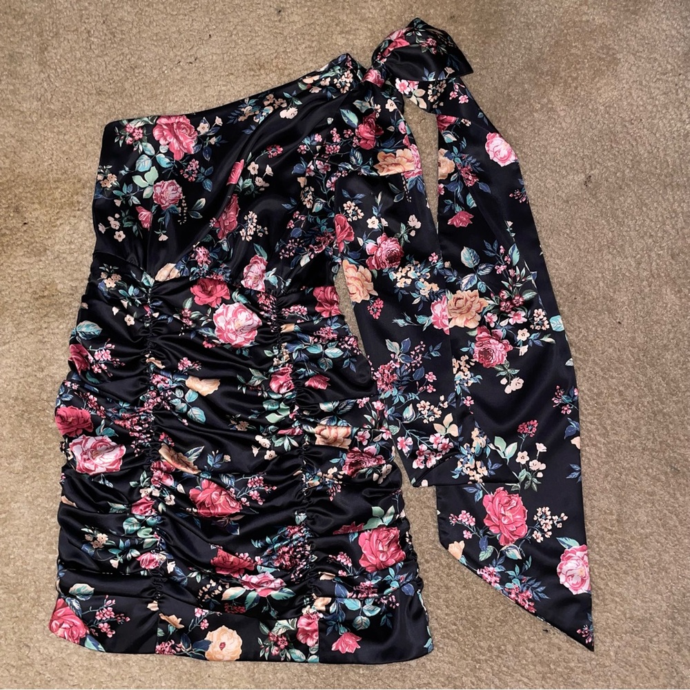Lovers and Friends floral black mini dress size small